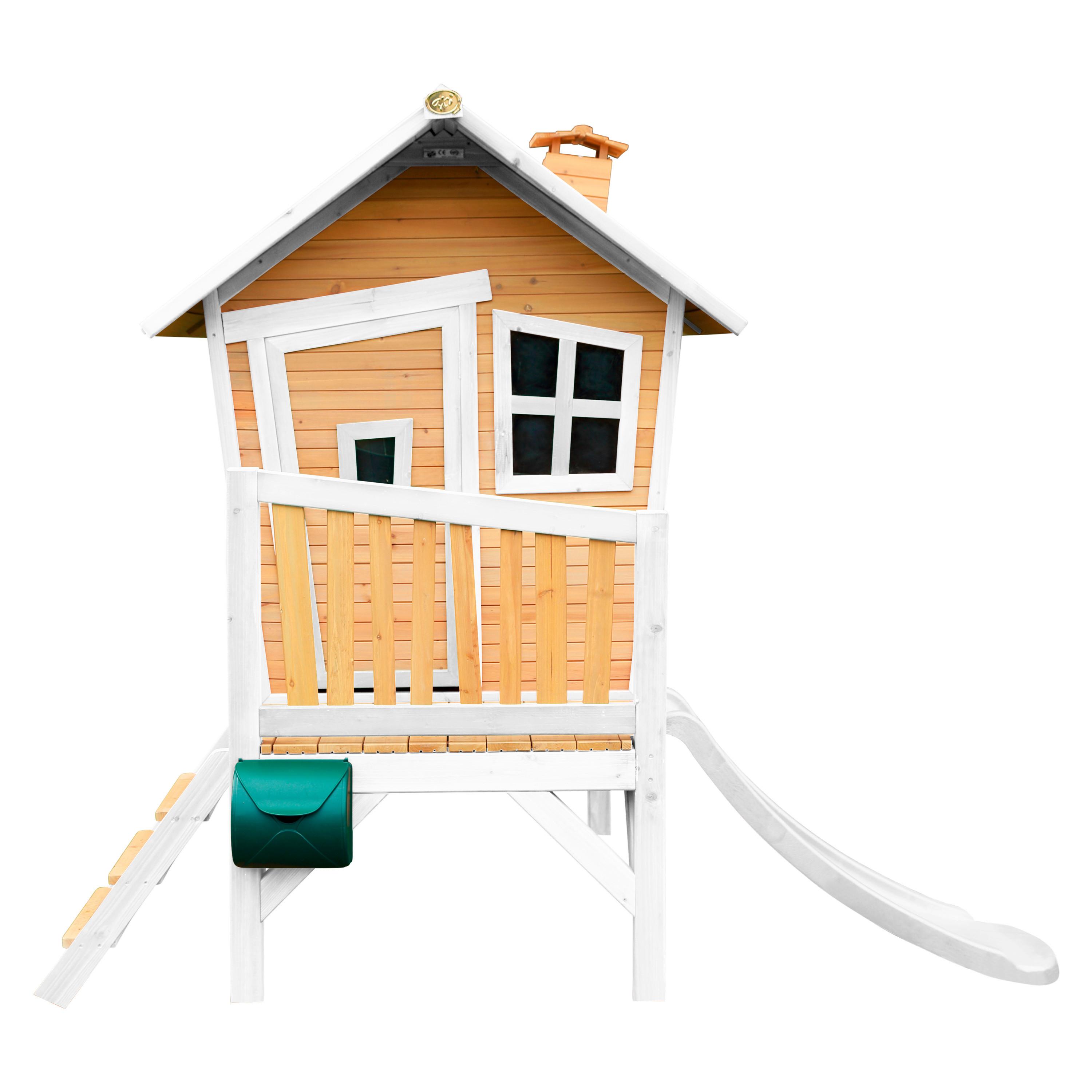 Spielhaus Robin aus Zedernholz - Weiß/Braun, Basics, Holz/Kunststoff (264/203/177cm) - Ambia Garden