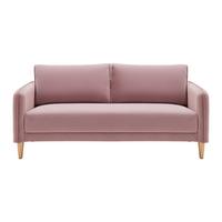 Sofa Livia Rosa Samt - Rosa/Naturfarben, MODERN, Holz/Textil (176/78/76cm) - Bessagi Home