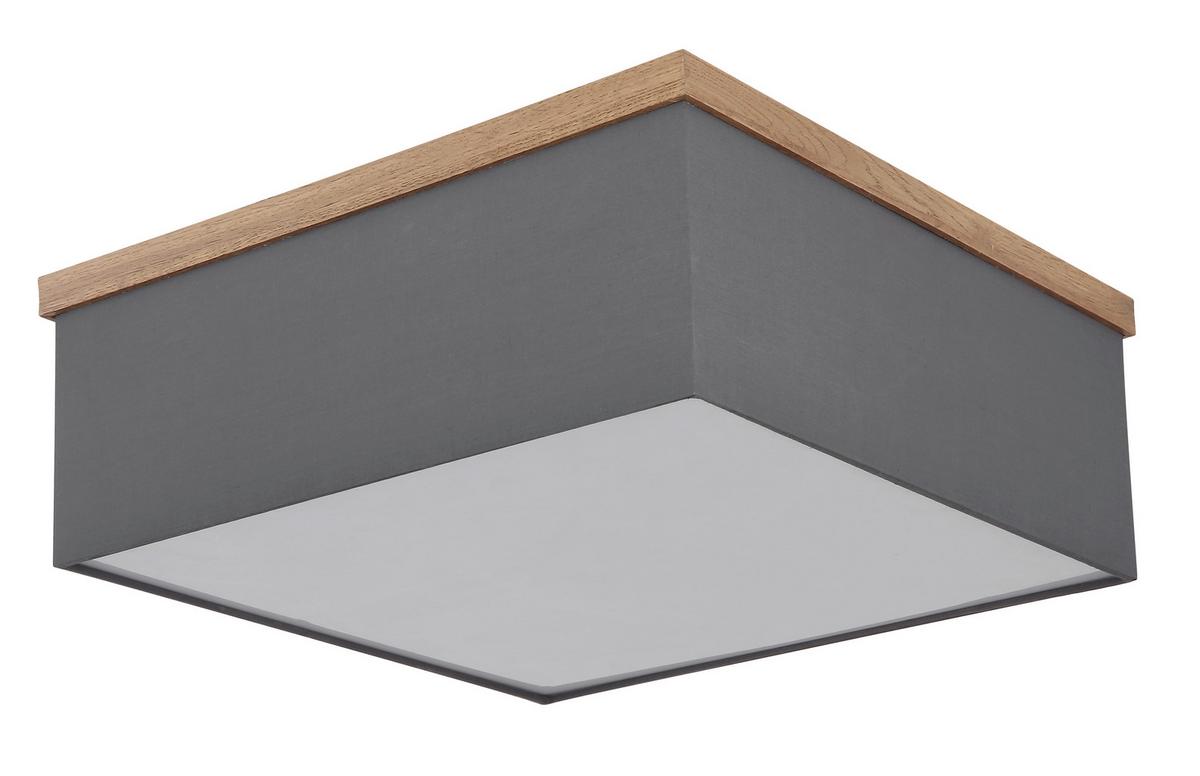 Svjetiljka Stropna 15578d - prirodne boje/crna, Konvencionalno, drvni materijal/metal (40/40/14cm) - Globo