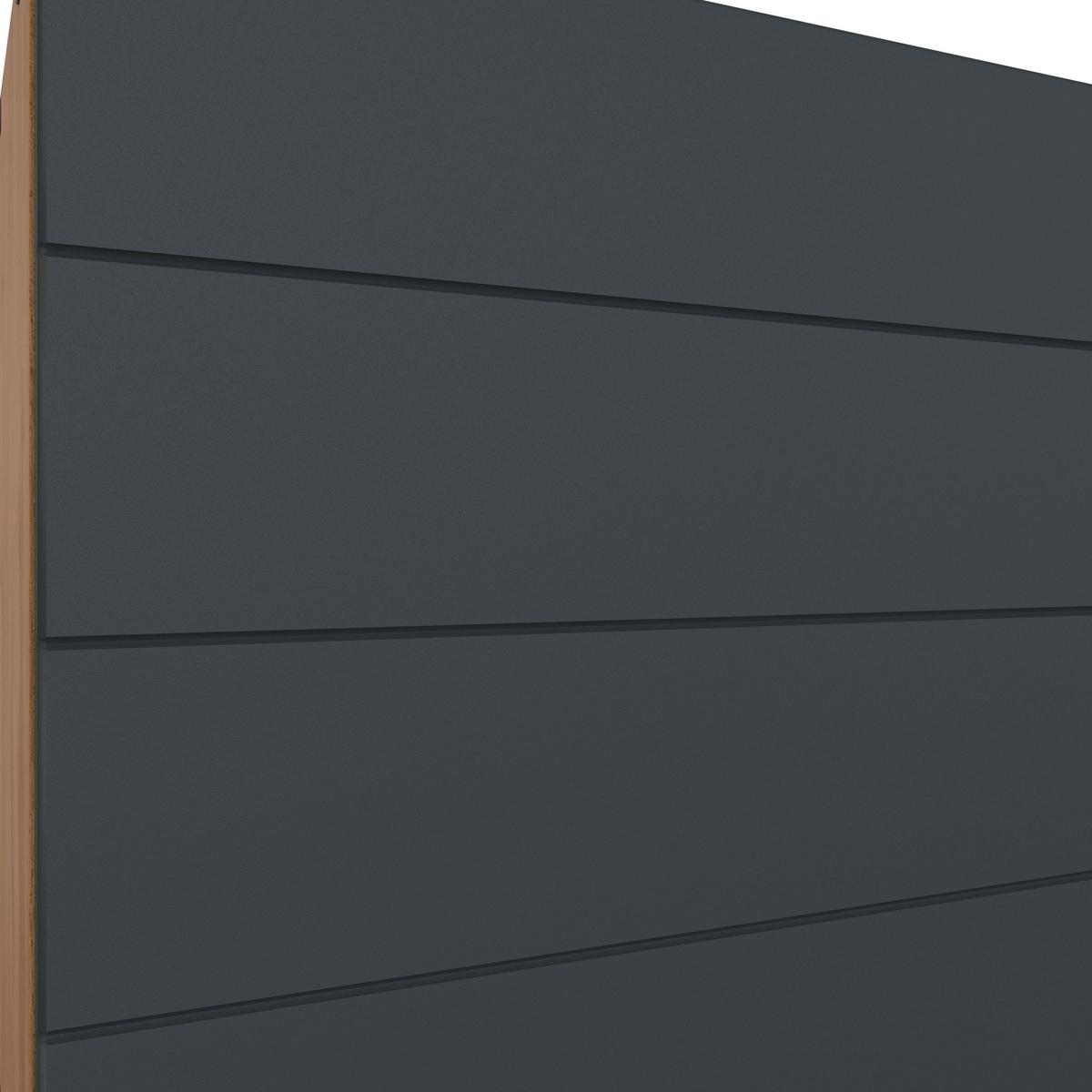 Küchenblock Florenz mit Geräten ca. 240 cm Grau/Eiche - Eiche Wotan/Weiß, Design, Holzwerkstoff/Metall (240cm) - Held
