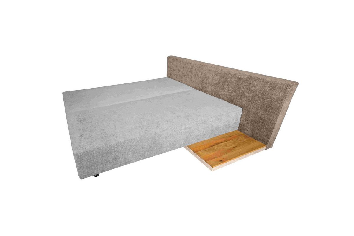 Boxspring Kanapéágy Bloom - krémszínű/barna, Modern, műanyag/faalapú anyag (215/79/292cm)