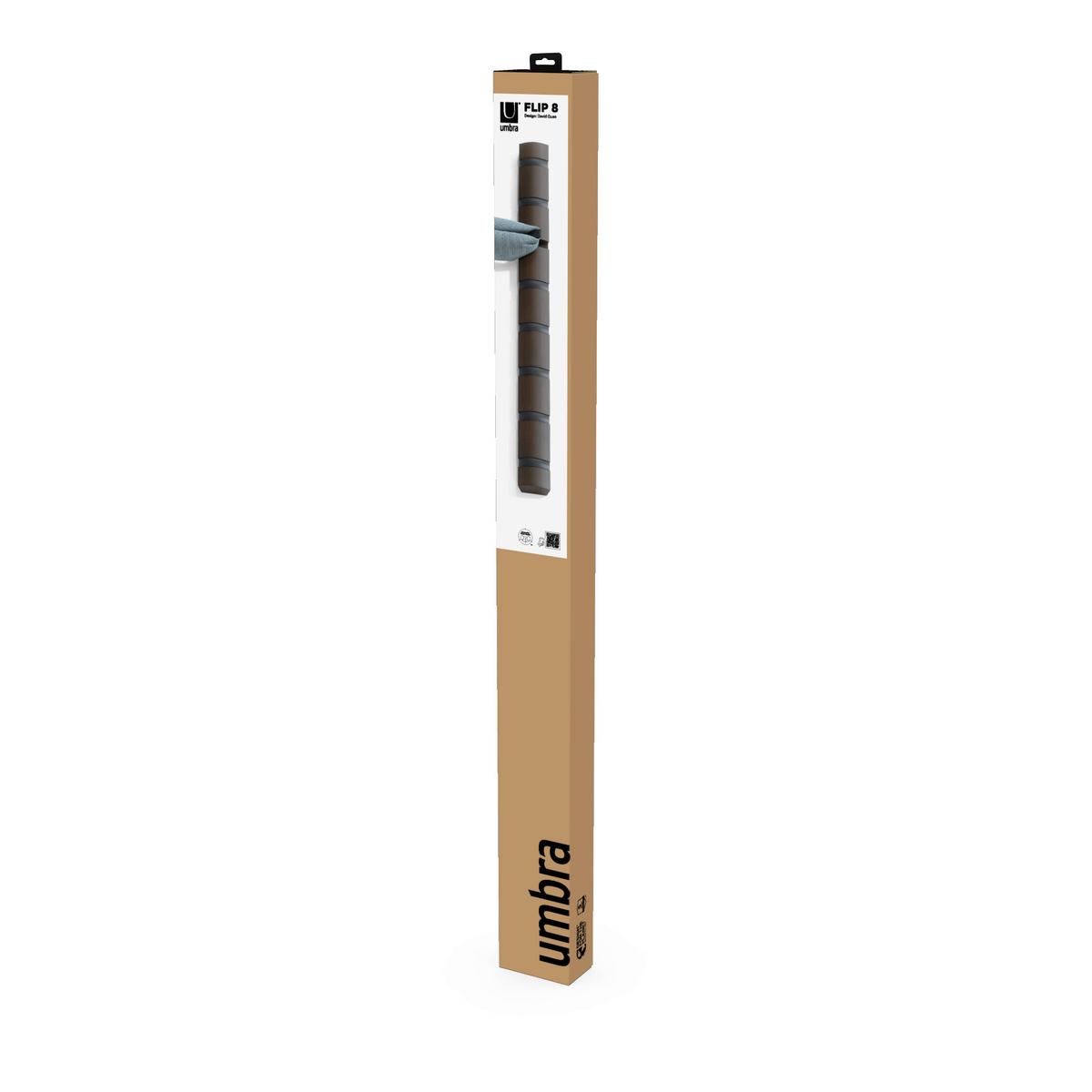 Wandgarderobe Schwarz/Walnussfarben - Walnussfarben/Schwarz, Design, Holz/Kunststoff (6,4/3,2/81,3cm) - Umbra