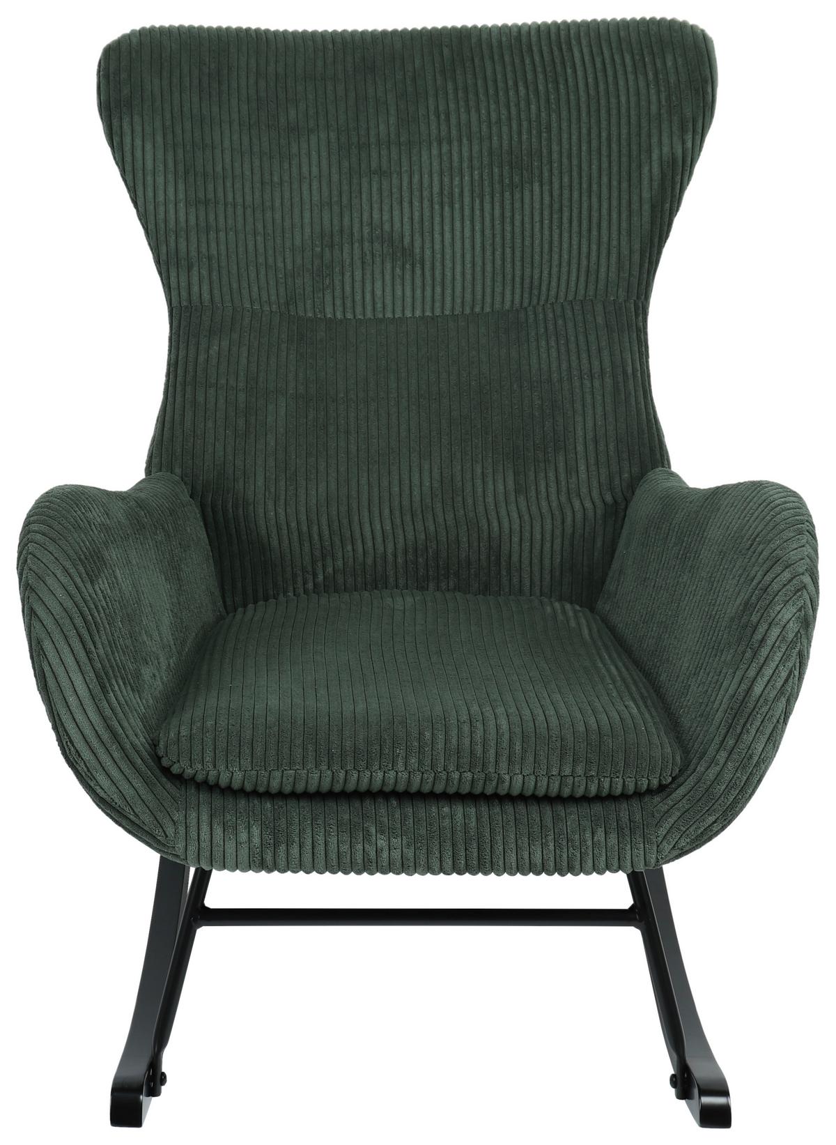 Gugalni Fotelj Granny, Zelena - črna/zelena, Moderno, kovina/tekstil (67/92/85cm)