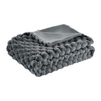 Műszőrme Takaró Lara - szürke, Konventionell, textil (130/180cm) - Modern Living