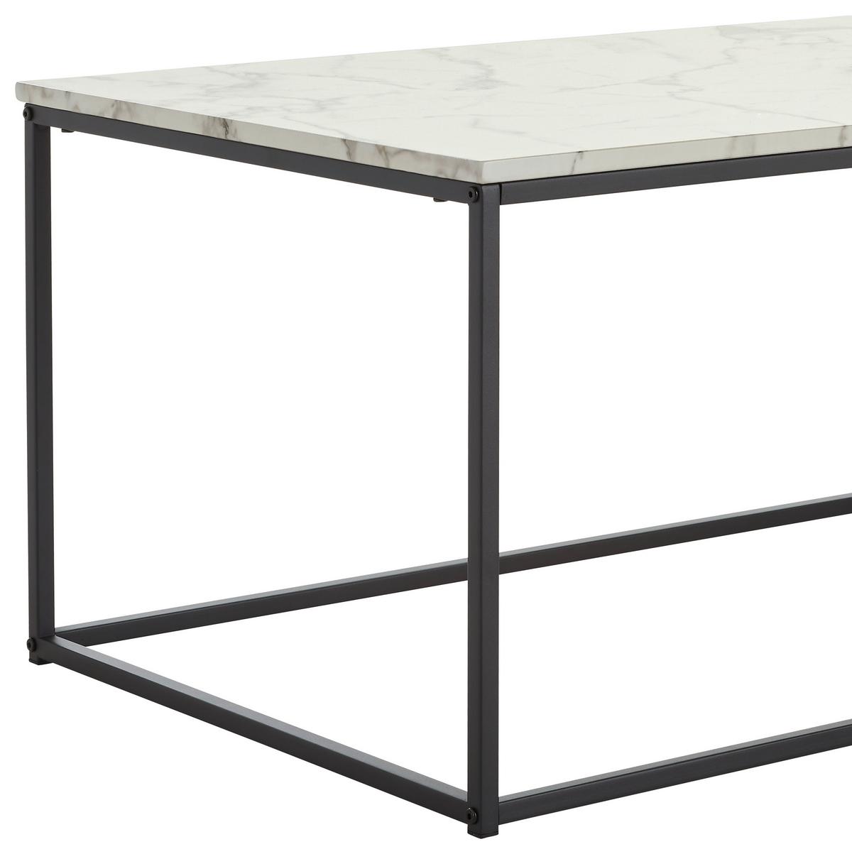 STOLIK KAWOWY ELBA - czarny/biały, Konventionell, materiał drewnopochodny/metal (100/60/45cm) - MID.YOU