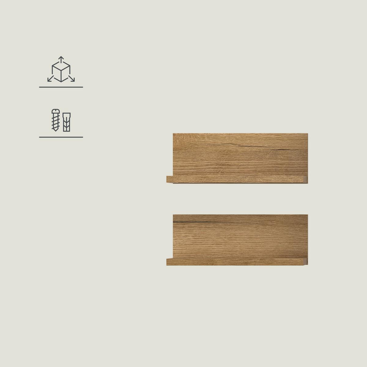 Badezimmerregal Aqua Eichefarben - Eichefarben, Trend, Holzwerkstoff (32/12/14cm) - MID.YOU