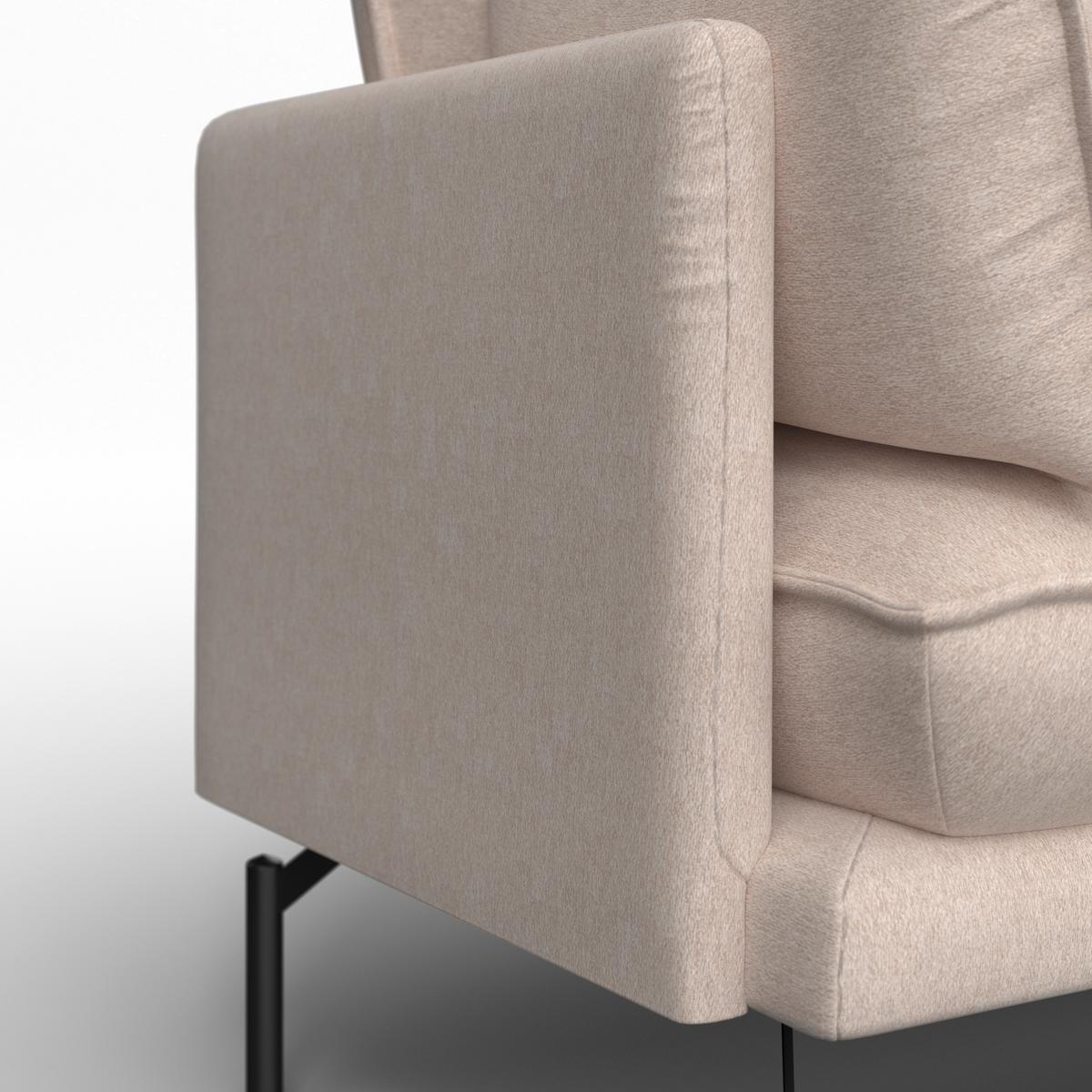 Sedežna Garnitura Rosa, Nežno Roza/bež - črna/bež, Moderno, kovina/tekstil (226/84/163cm) - Bessagi Home