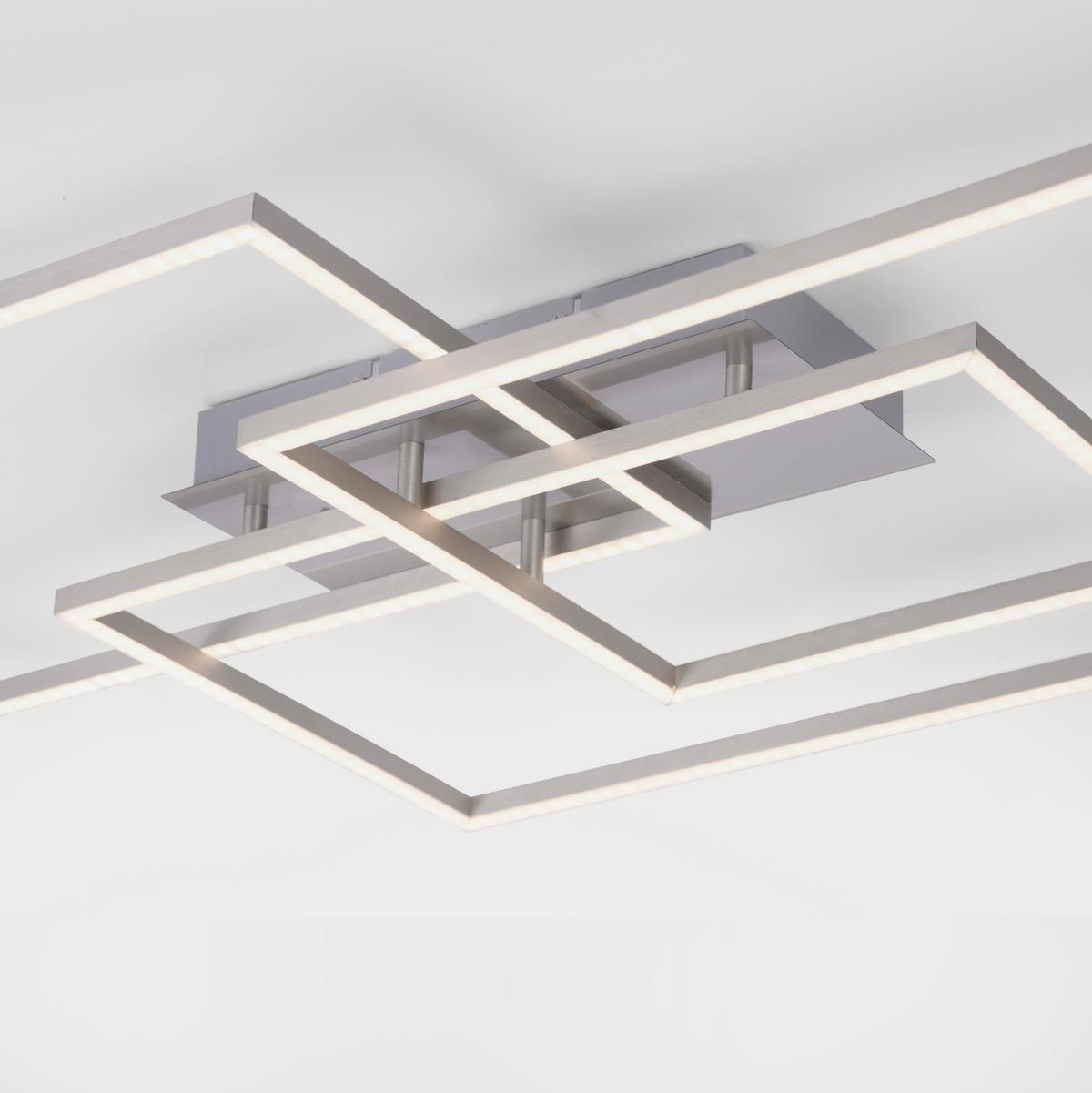 LED-Deckenleuchte Iven in Silberfarben max. 39 Watt - Silberfarben, Trend, Kunststoff/Metall (82/50cm)