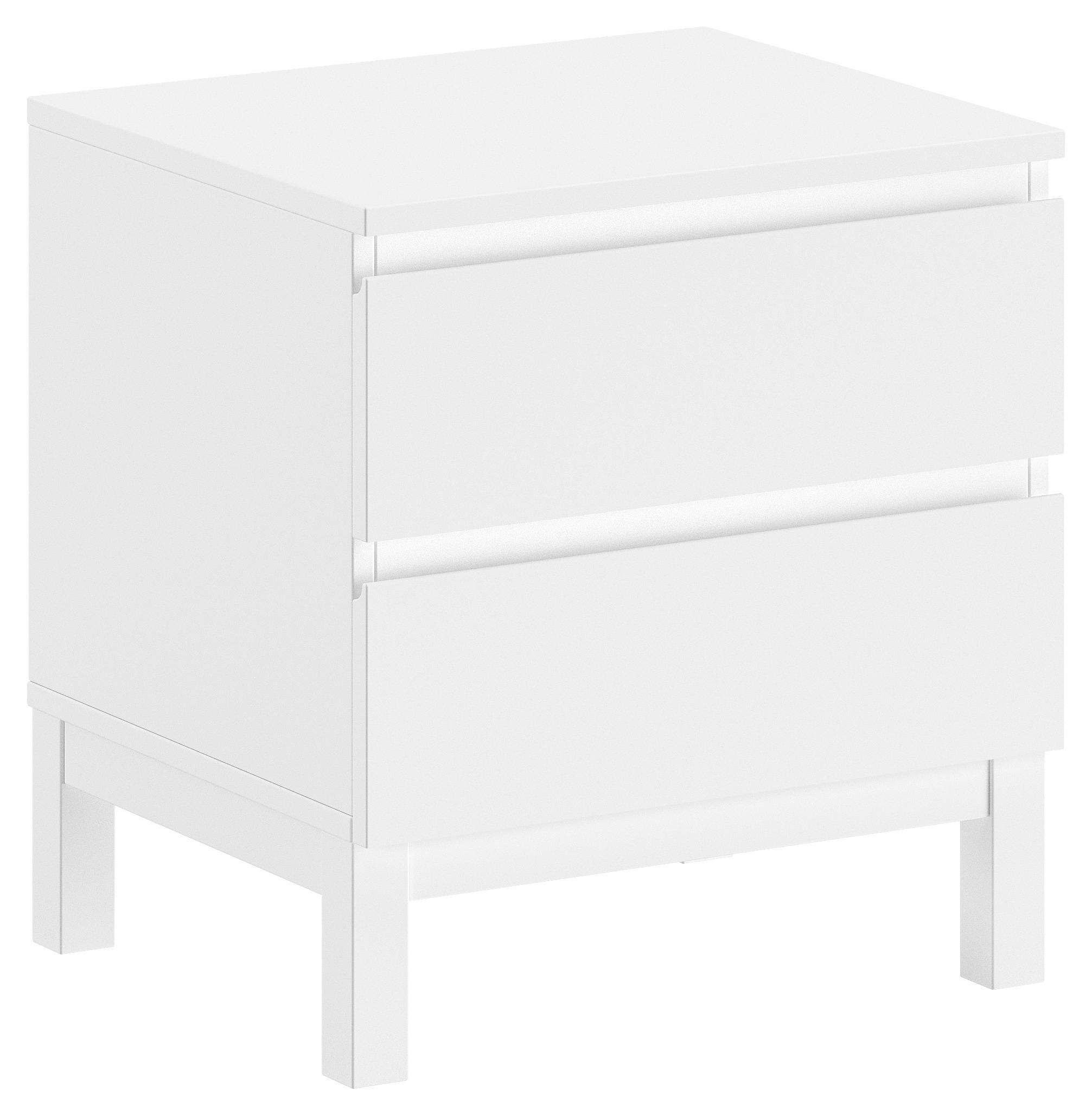 Nachttisch EVA Weiß teilmassiv - Weiß, MODERN, Holz/Holzwerkstoff (50/54/45cm) - Vipack