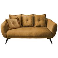 2,5-Sitzer-Sofa Baggio Gelb Velours - Gelb/Schwarz, MODERN, Holz/Textil (196/94/103cm) - Livetastic