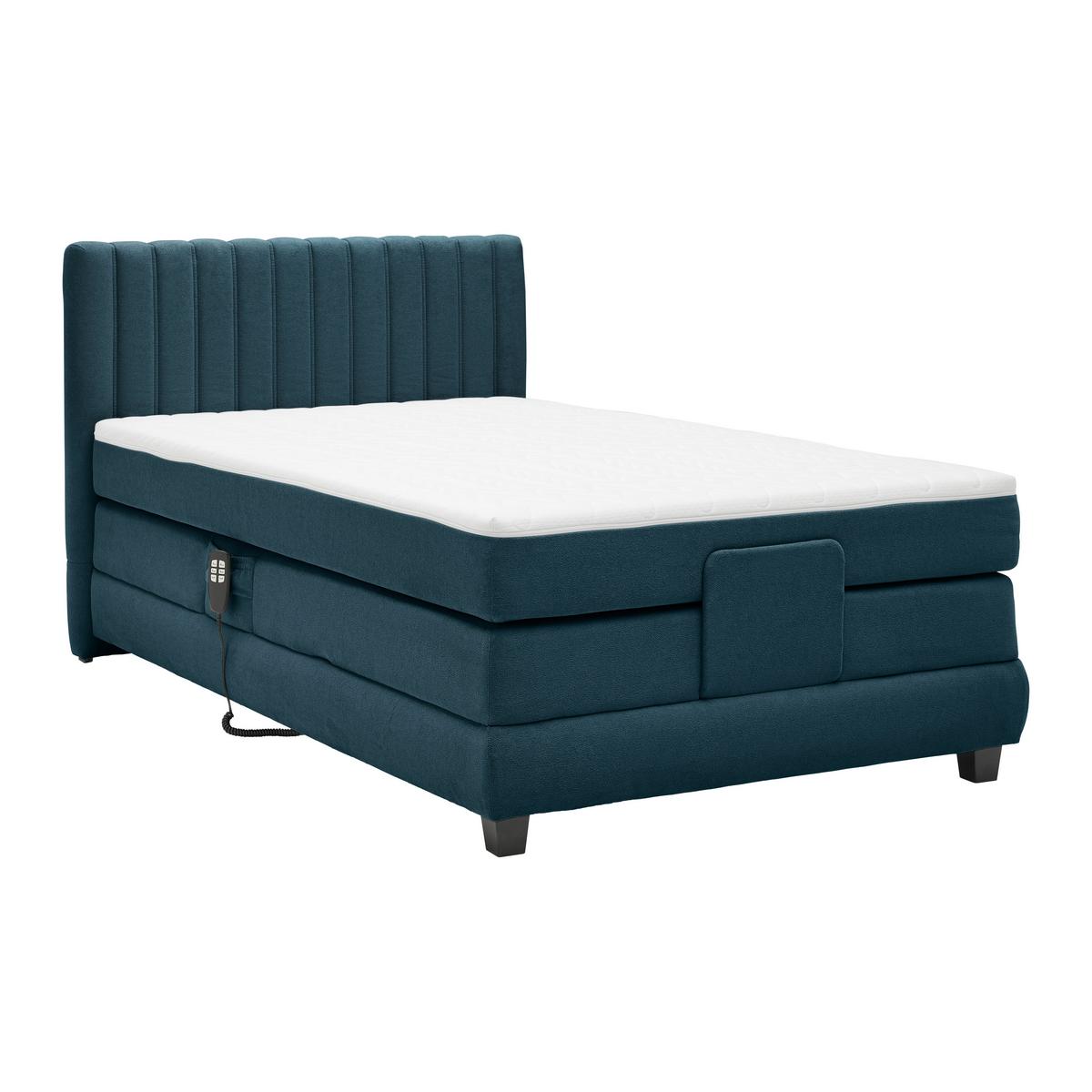 Boxspringbett Dixon Petrol ca. 120x200cm - Petrol/Schwarz, KONVENTIONELL, Holz/Holzwerkstoff (120/200cm) - Premium Living