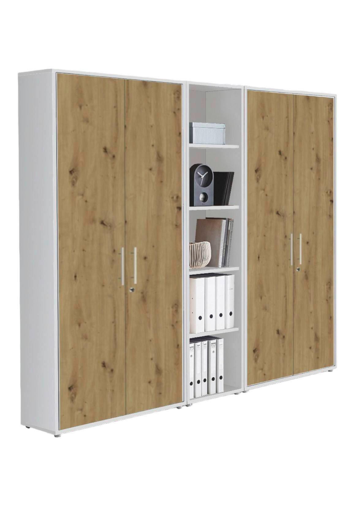 AKTENSCHRANK OFFICE EDITION - SW SET 10 - Eiche Artisan/Weiß, MODERN, Holzwerkstoff (212,9/185,6/33cm) - MID.YOU