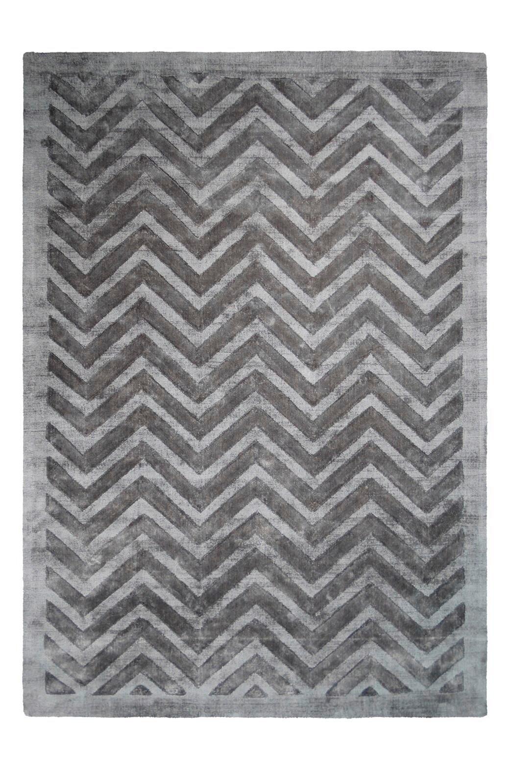 Flachwebeteppich Luxury 410 Grau/anthr 200x290 - Anthrazit/Grau, Basics, Textil (200/290cm) - Kayoom