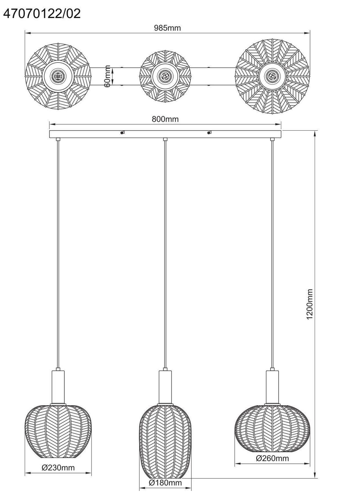Hängeleuchte Bunti Multicolor max. 25 Watt - Pink/Goldfarben, MODERN, Glas/Metall (98.5/26/120cm)