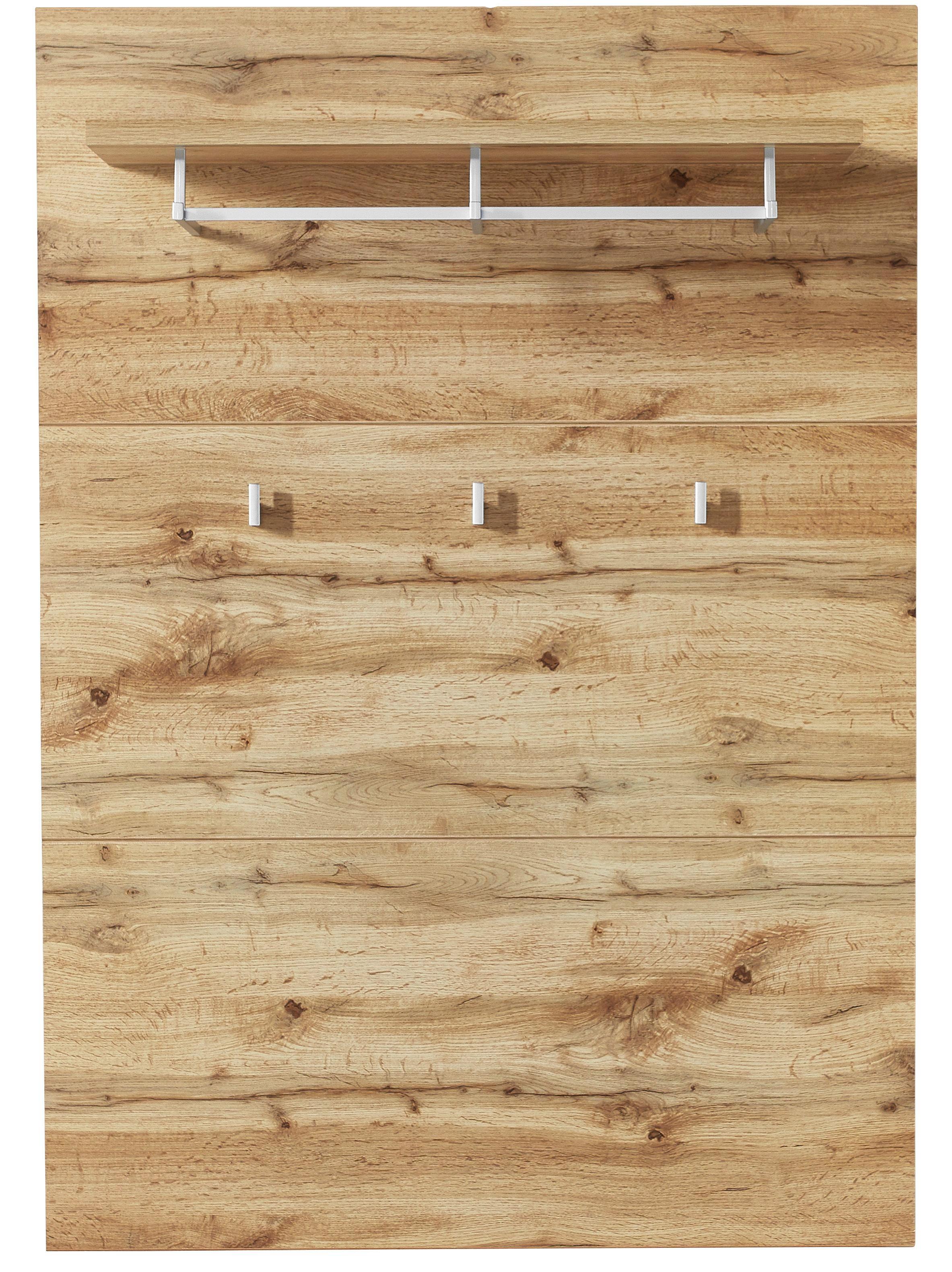 Garderobenpaneel in Eichefarben - Eichefarben, MODERN, Holzwerkstoff (90/128/28cm) - Premium Living