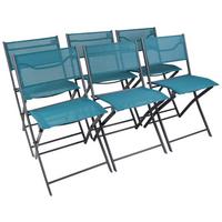 GARTENKLAPPSTUHL-SET SUMILA - Türkis/Schwarz, Modern, Textil/Metall (45/79/46cm) - Ambia Garden