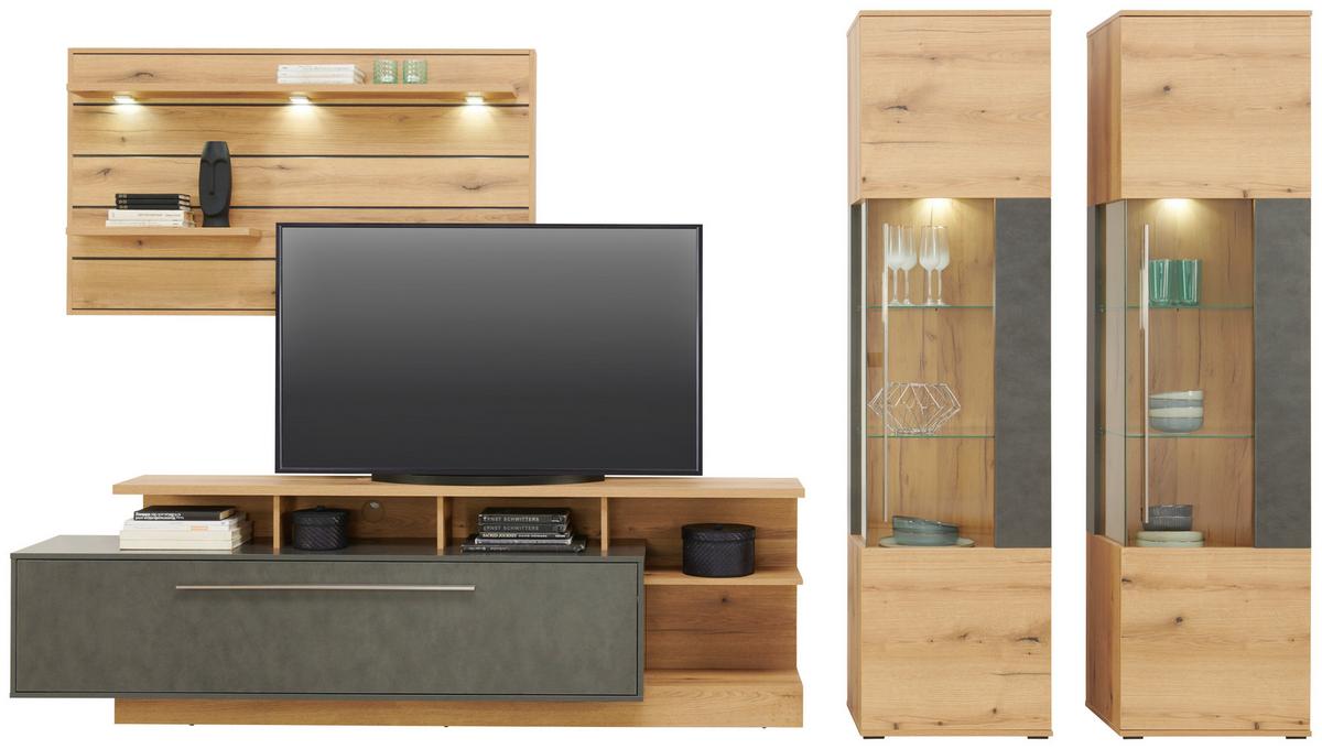 Vitrină LIMIT - Modern, sticlă/material pe bază de lemn (52/201/40cm) - Modern Living
