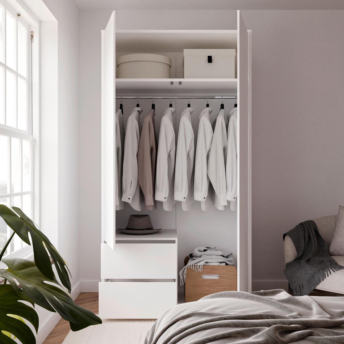 Omara S Klasičnimi Vrati Alice, Bela - bela, Trend, leseni material (115/214/60cm) - Carryhome
