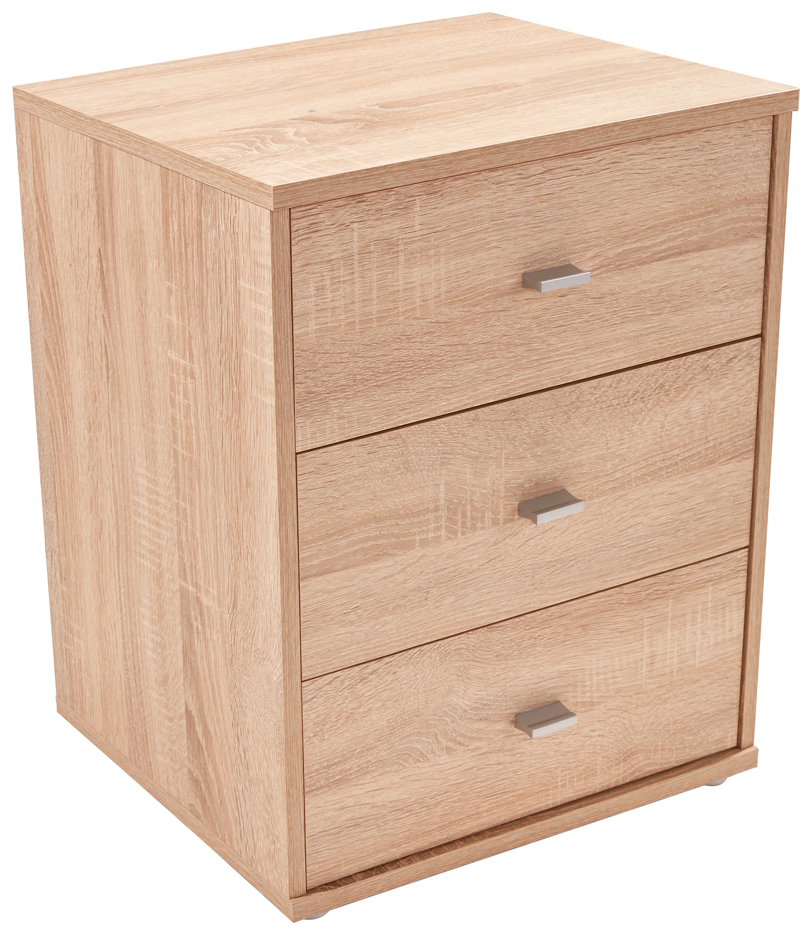 Nočna Omarica 4-You New - barve kroma/barve hrasta, Konvencionalno, umetna masa/leseni material (50/54,8/34,6cm) - Mömax