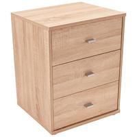 Nočna Omarica 4-You New - barve kroma/barve hrasta, Konvencionalno, umetna masa/leseni material (50/54,8/34,6cm) - Mömax