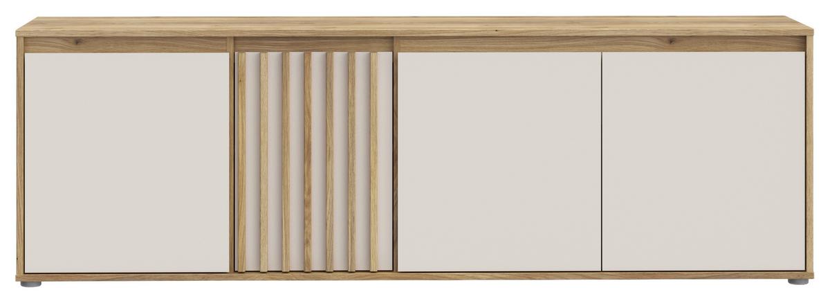 Comodă TV ELISTON - culoare lemn stejar/nisipiu, Natur, plastic/material pe bază de lemn (174,3/56,1/41,5cm) - Modern Living