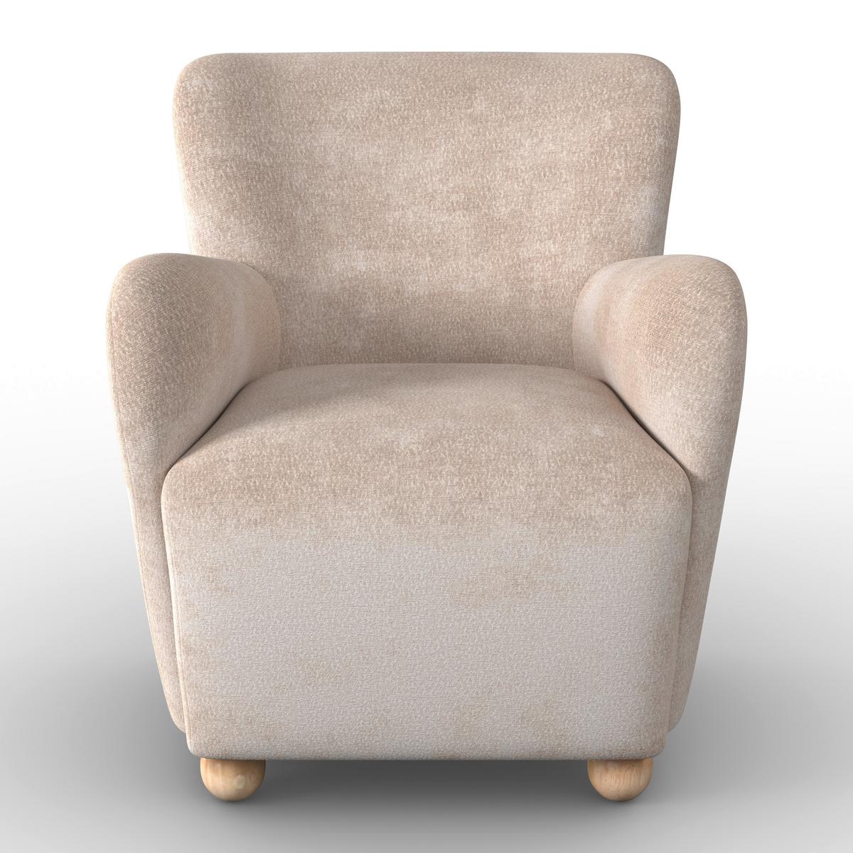 Sessel Lea Chenille Beige - Beige/Naturfarben, MODERN, Holz/Textil (76/85/84cm)