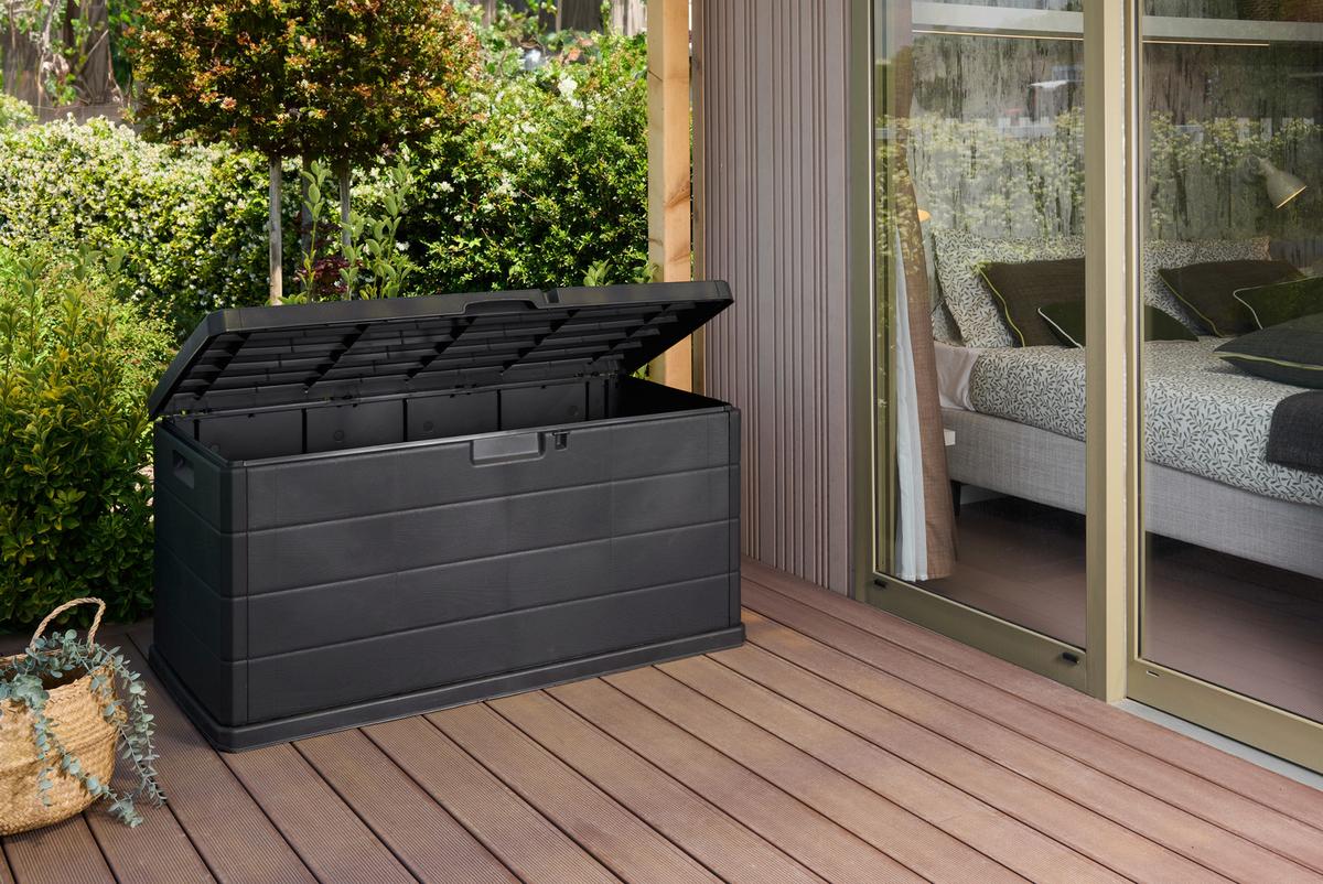 Párnatartó Láda Alpha - antracit, Modern, műanyag (118/59/57cm) - Mömax