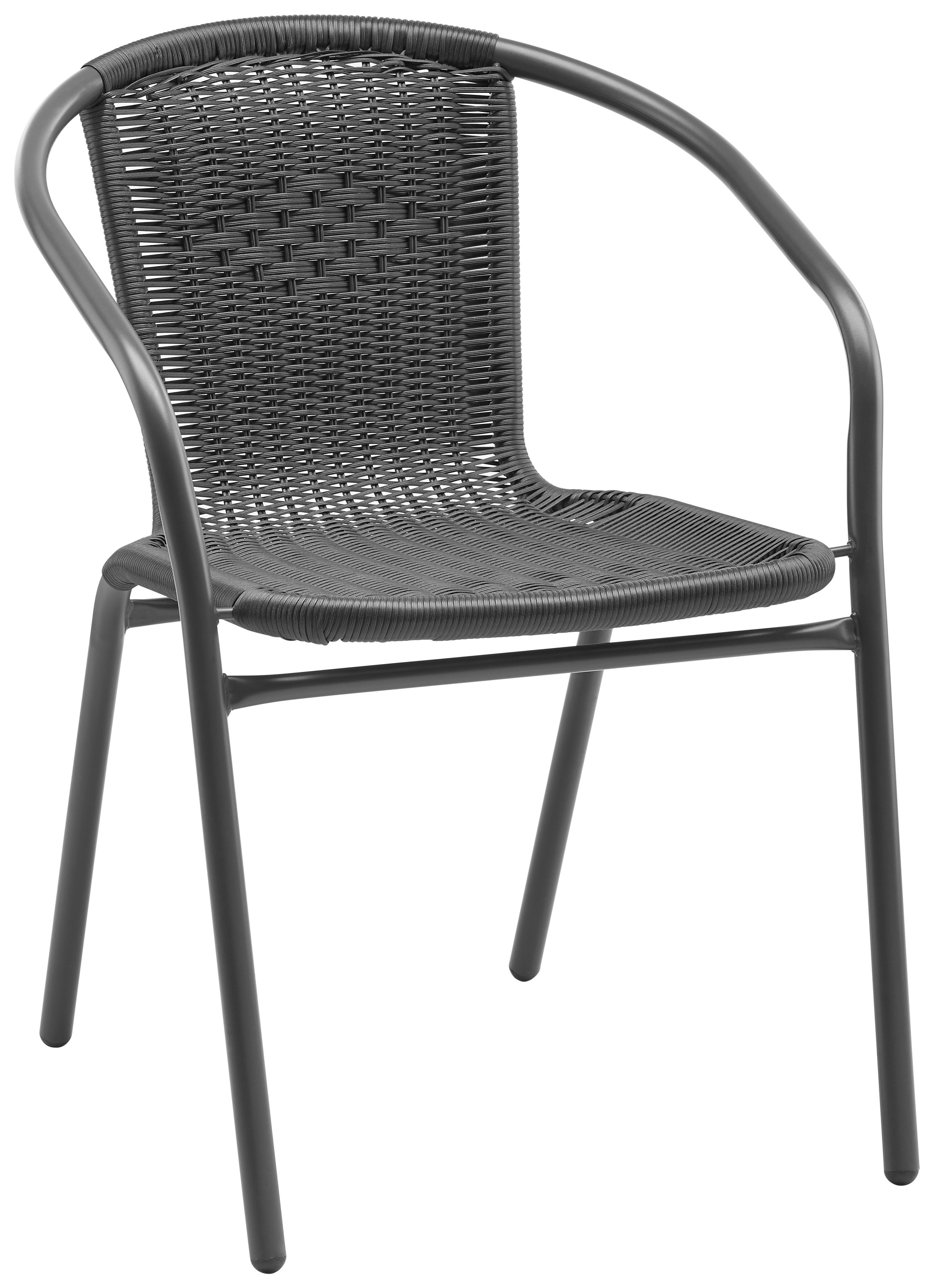 Gartenstuhl Amora Anthrazit aus Stahl - Anthrazit, Modern, Kunststoff/Metall (53/73/60cm) - Mömax