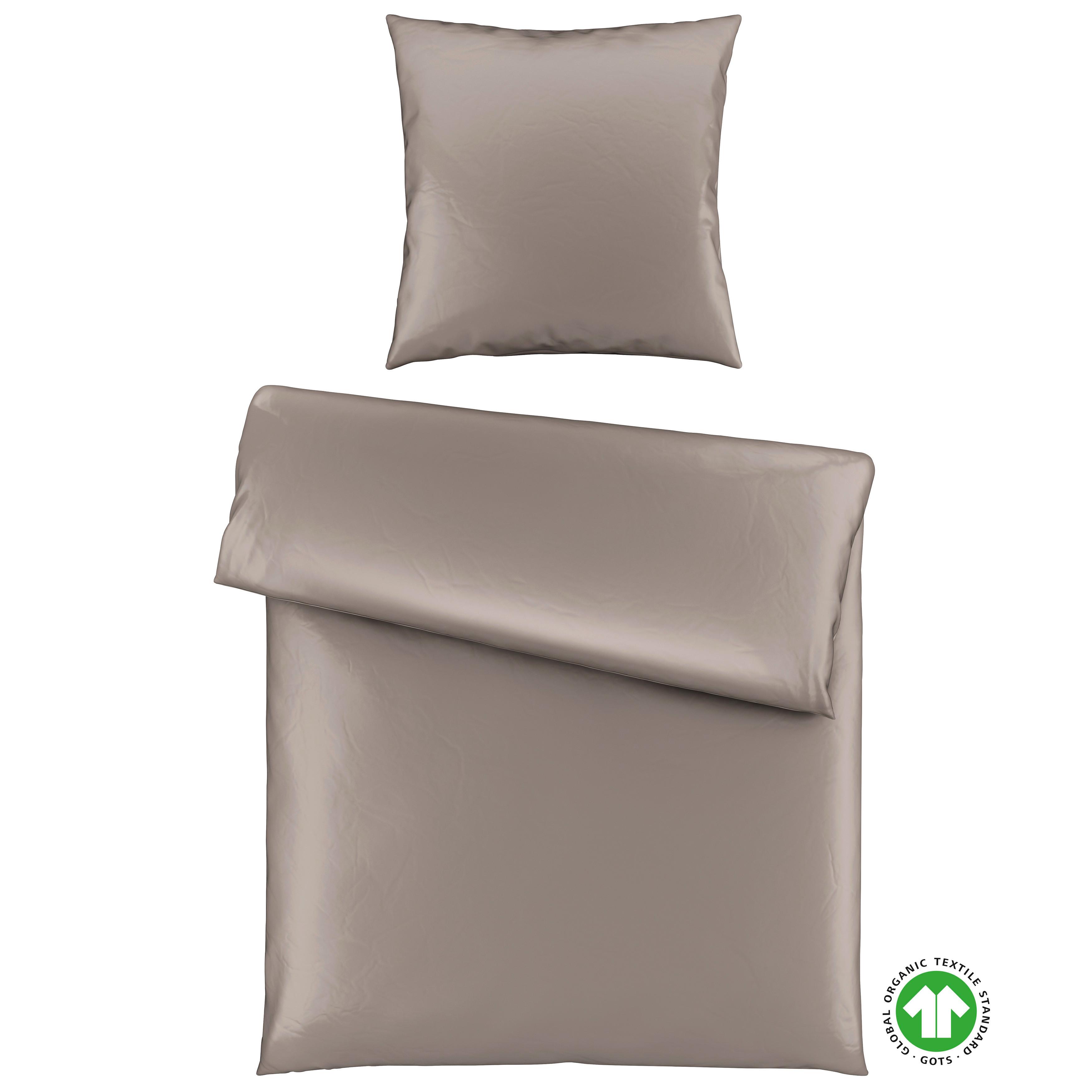 Bettwäsche Bio-Sophia Uni Taupe ca. 135x200cm - Taupe, Natur, Textil (135/200cm) - ecoTree