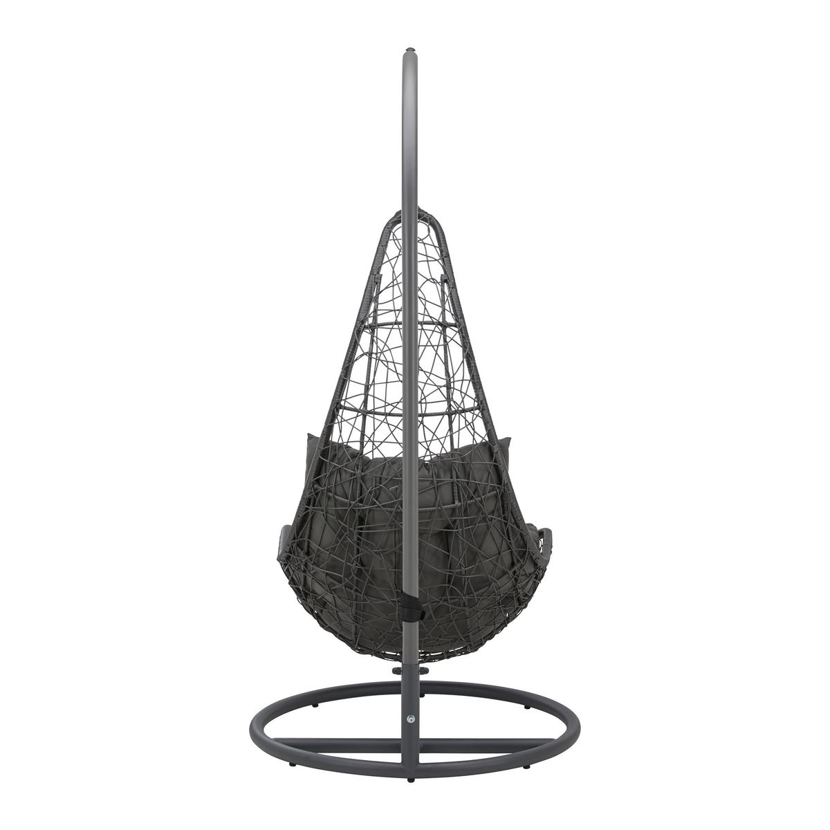 Függőfotel Rosi - sötétszürke, Modern, műanyag/textil (95/196/96cm) - Bessagi Garden