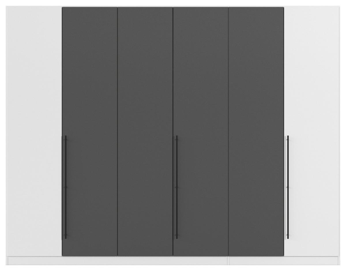 Kleiderschrank Safari Grau/weiss - Weiss/Grau, Konventionell, Holzwerkstoff/Metall (271/229/54cm) - Based