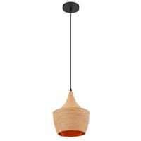 Viseča Svetilka 15687h1 - zlate barve/črna, Natur, kovina/tekstil (25/140cm) - Globo