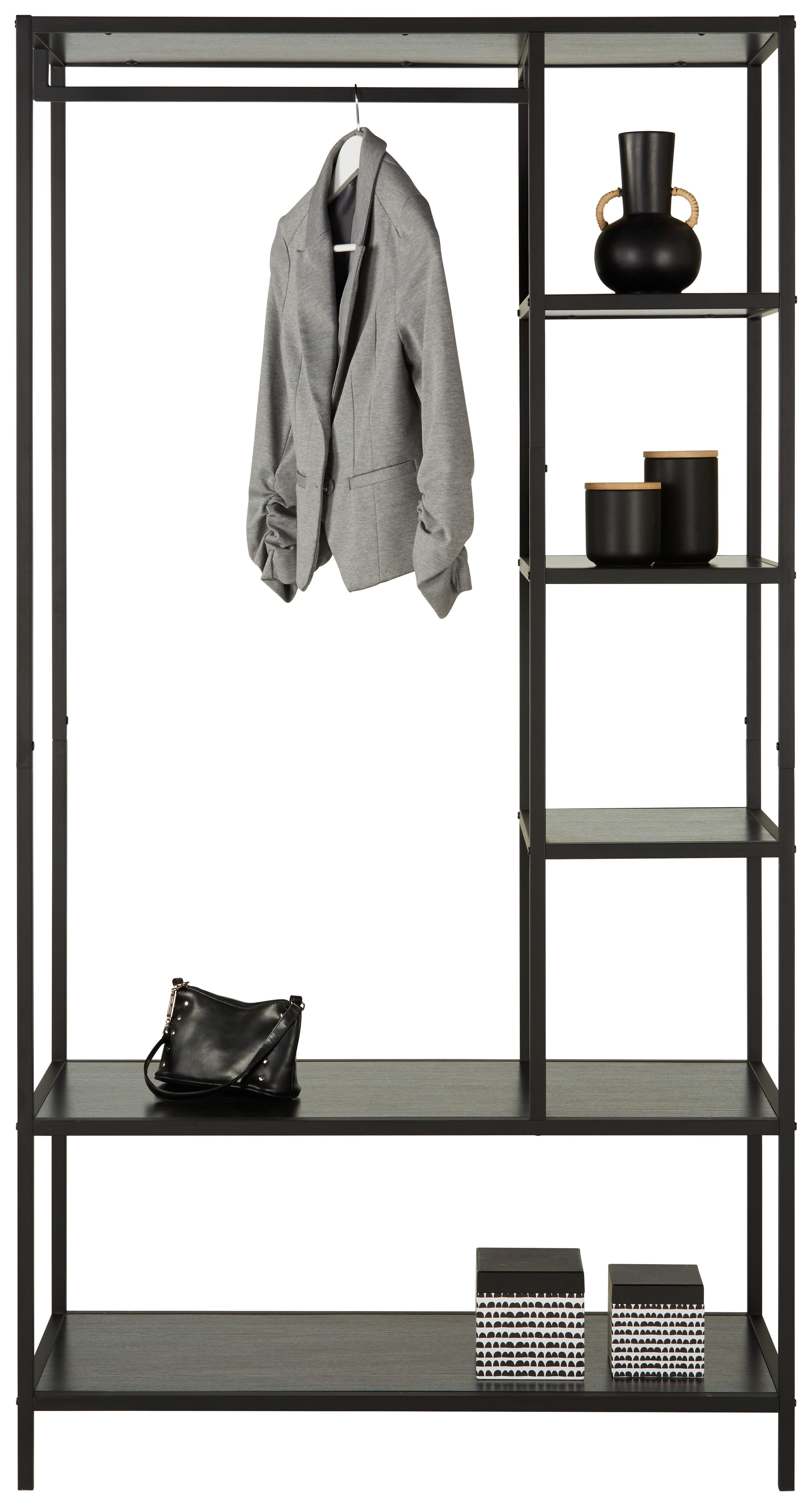 Regal in Schwarz - Schwarz, Design, Holzwerkstoff/Metall (100/190/44cm) - Mömax