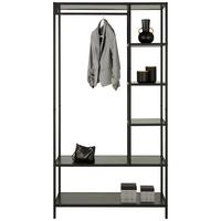 Etajeră STILOS - negru, Design, metal/material pe bază de lemn (100/190/44cm) - Modern Living
