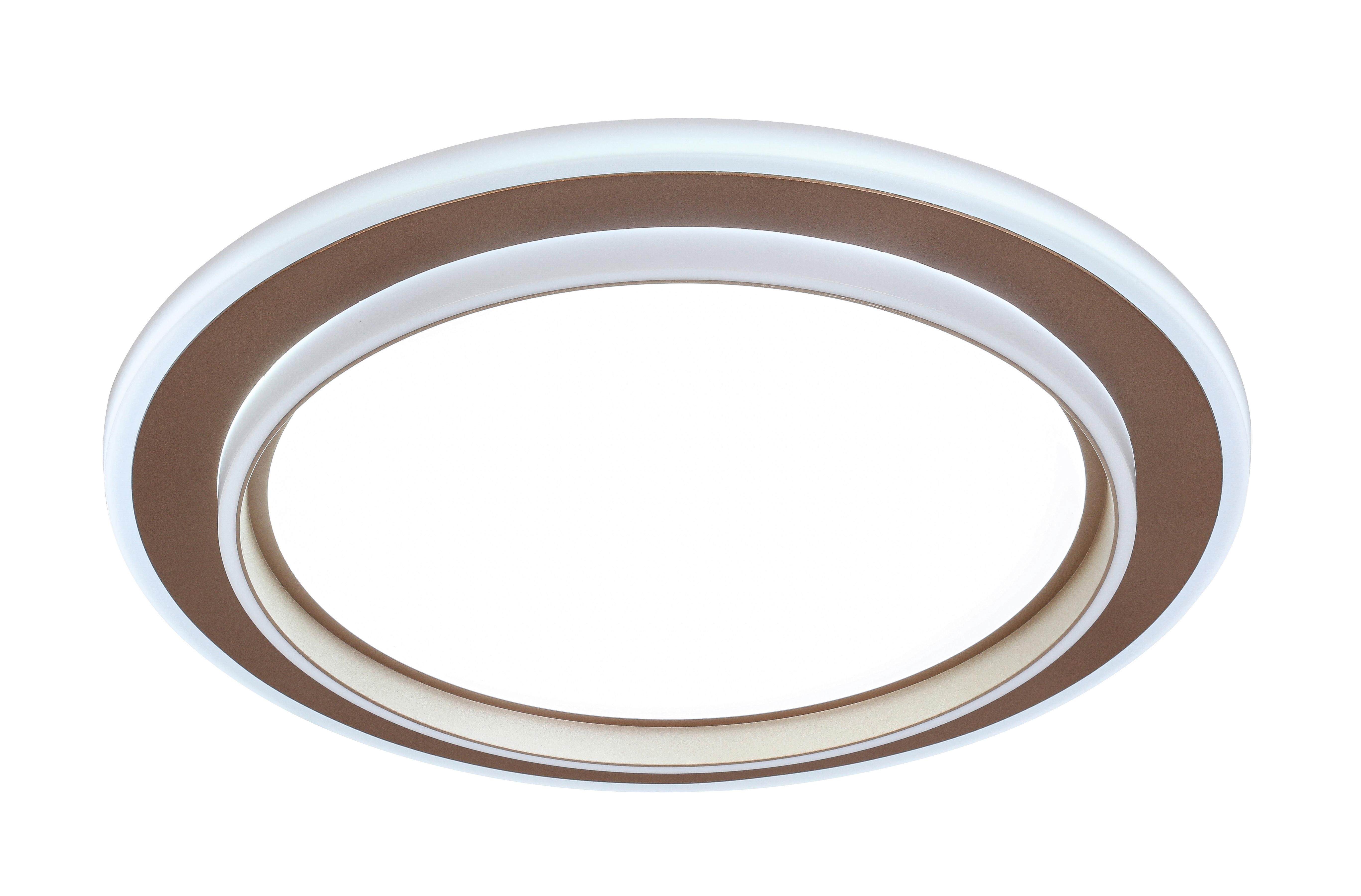 LED-Deckenleuchte Prol Weiß/Cappuccino max. 24 Watt - Champagner/Weiß, MODERN, Kunststoff/Metall (46/5,5cm) - Mömax