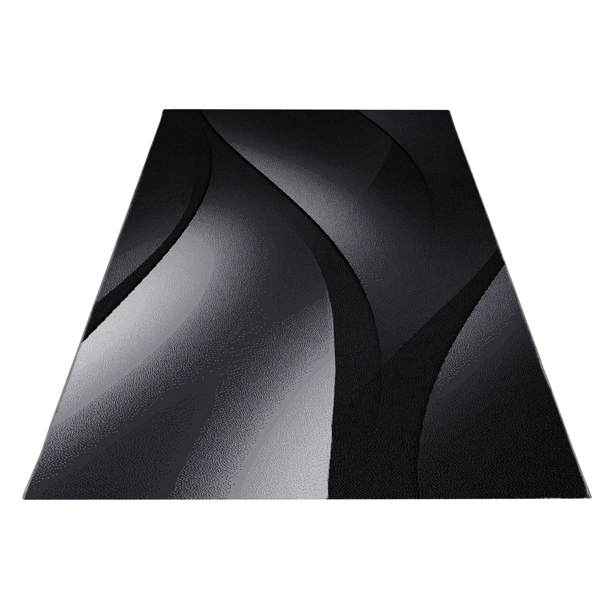 Webteppich Plus Schwarz/Weiß ca. 80x150cm - Schwarz/Weiß, Design, Textil (80/150cm)