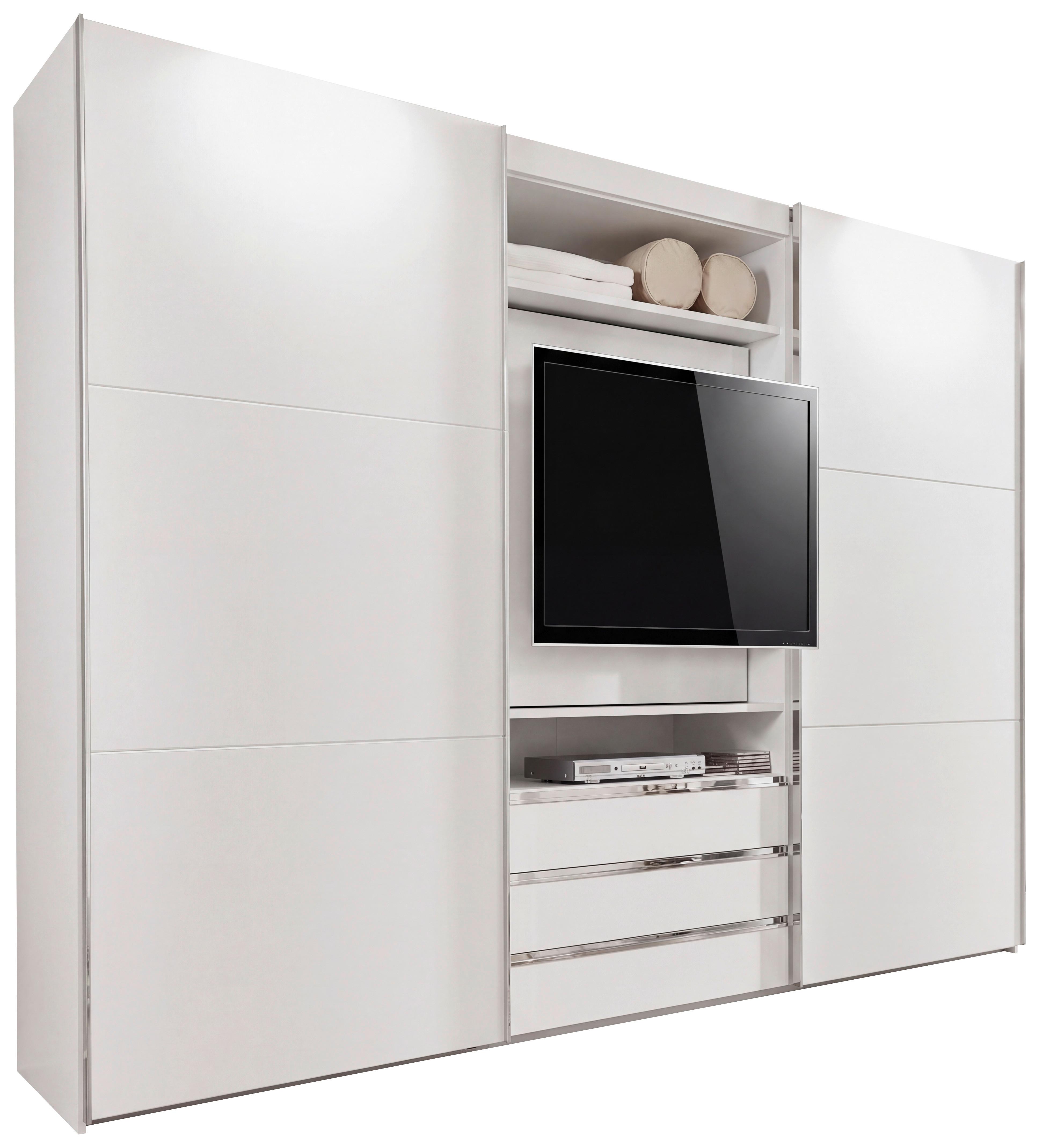 Ormar S Kliznim Vratima Magic - bijela/boje oplemenjenog čelika, Moderno, drvni materijal/metal (300/216/65cm) - Premium Living