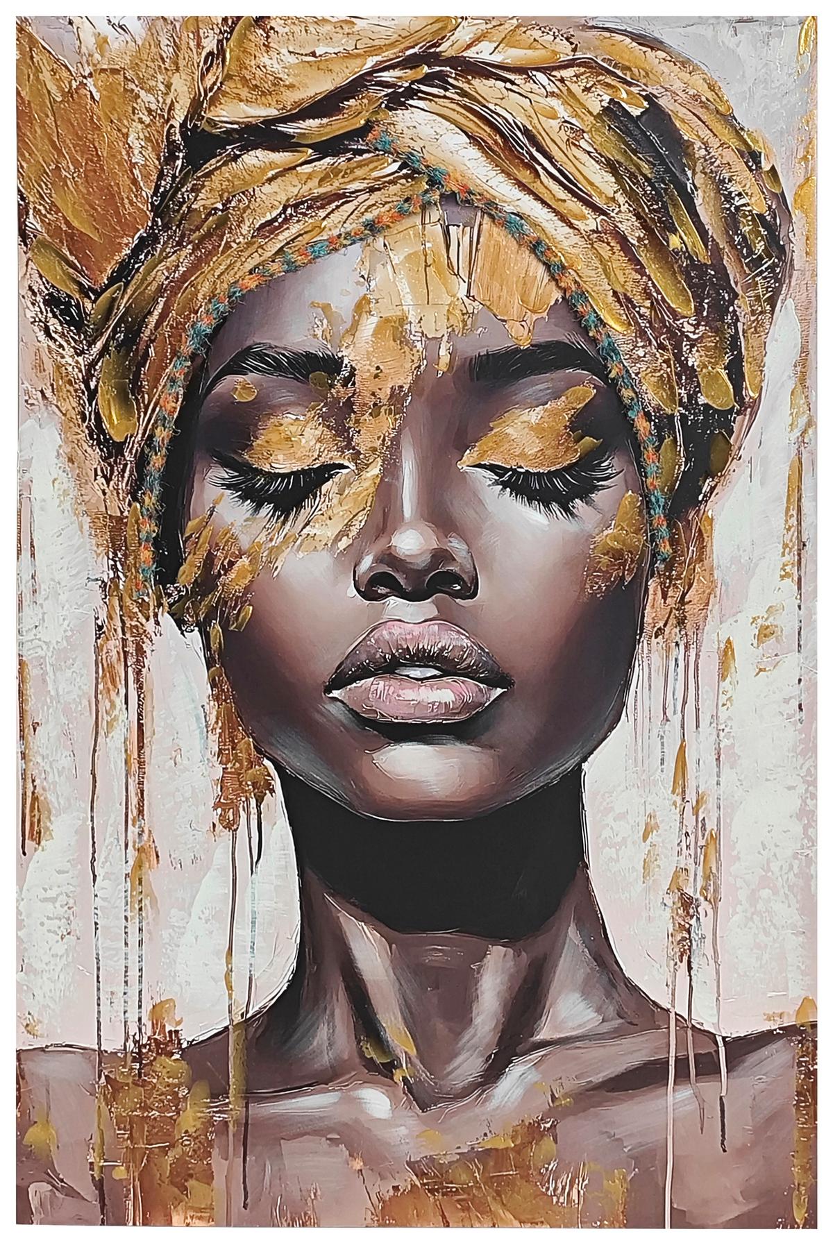 Tablou Eimy cca. 80x120 cm - maro/maro bej, Modern, lemn/textil (80/120/3cm) - Mömax