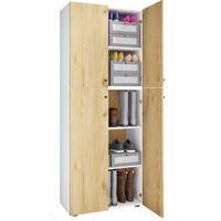 KLEIDERSCHRANK LONA XXL 5 DT - Honigeiche/Weiss, Design, Holzwerkstoff/Kunststoff (70/182/39cm) - MID.YOU