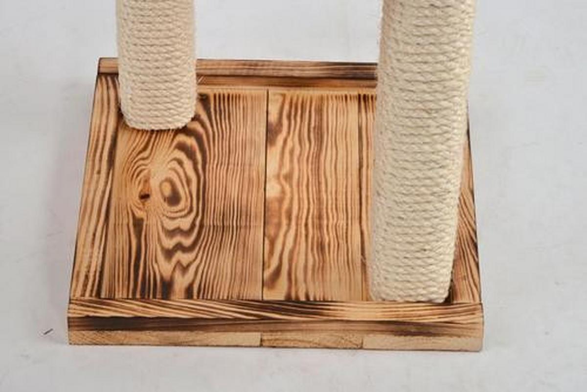 Kratzbaum Aramis ca. 48x48x84cm - Naturfarben/Grau, KONVENTIONELL, Holz/Textil (48cm)