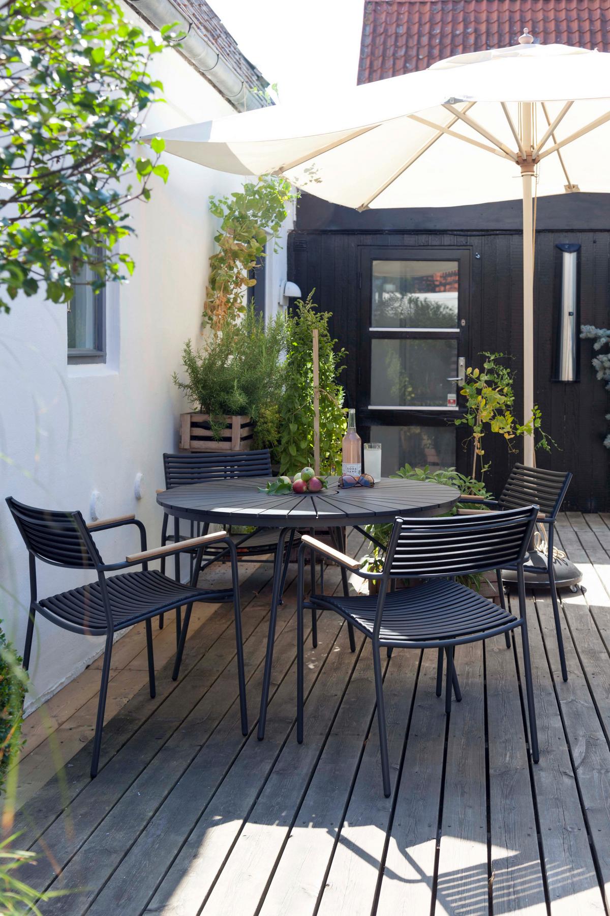 Stapelstuhl Mood Air Anthrazit/Teakholz - Anthrazit/Teakfarben, KONVENTIONELL, Holz/Kunststoff (60/78/56cm) - Gardenson