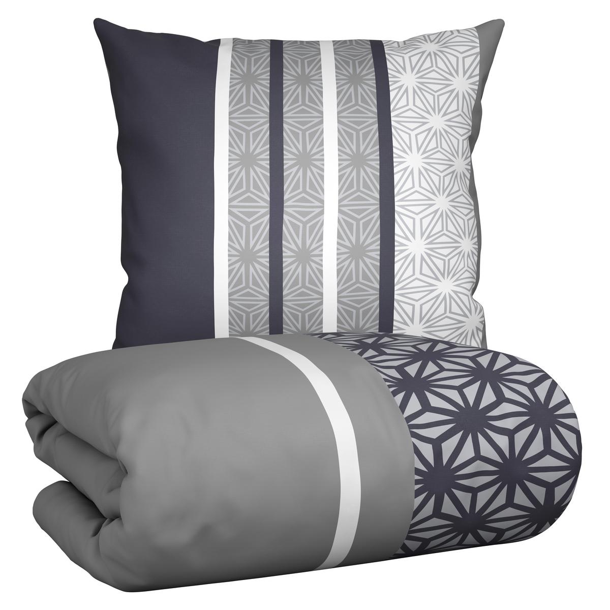 Bettwäsche Sara in Grau ca. 135x200cm - Grau, Textil (135/200cm) - Based