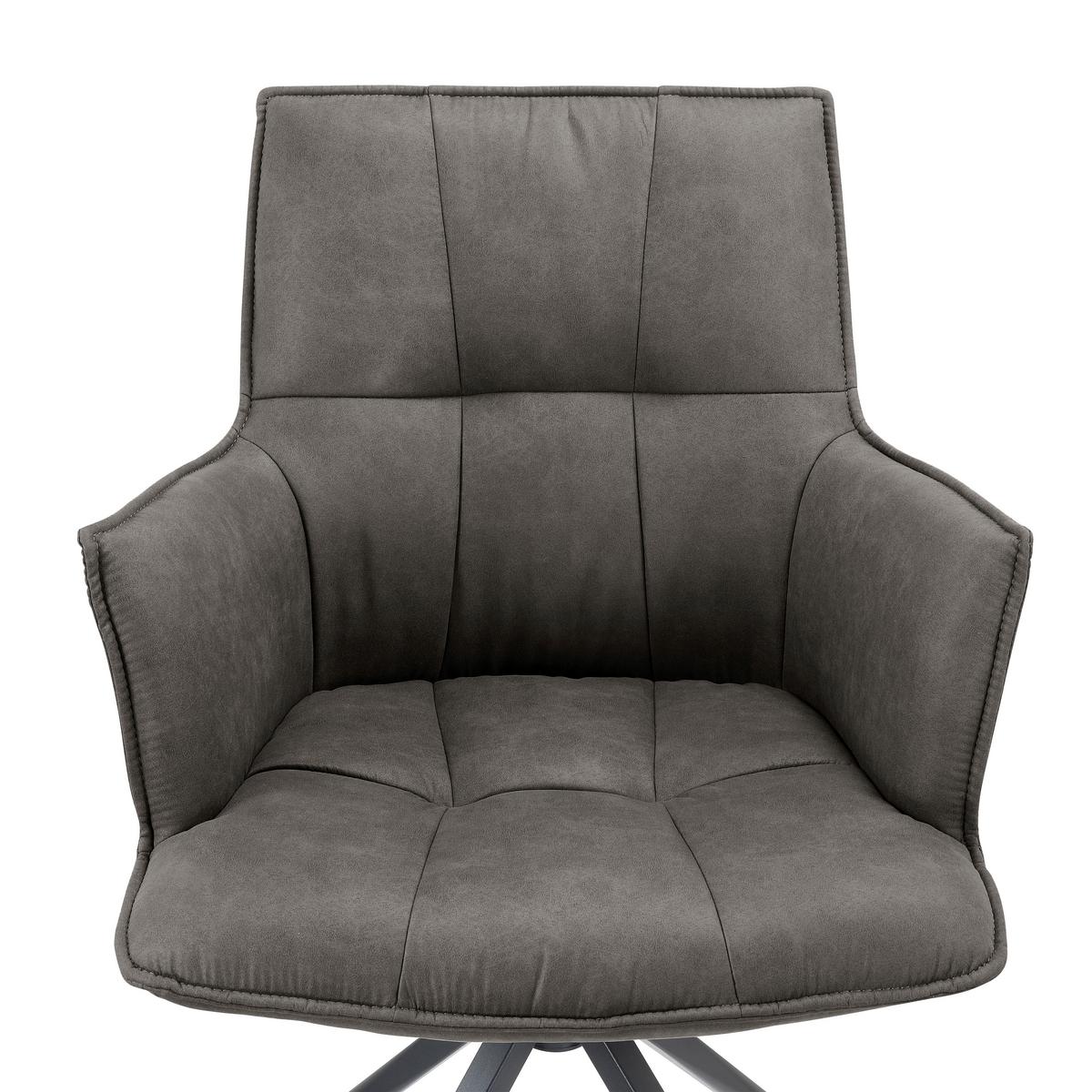 KRZESŁO Z PODŁOKIETNIKAMI OSAKA - czarny/ciemnoszary, Design, metal/tkanina (59/89,5/63cm) - Novel