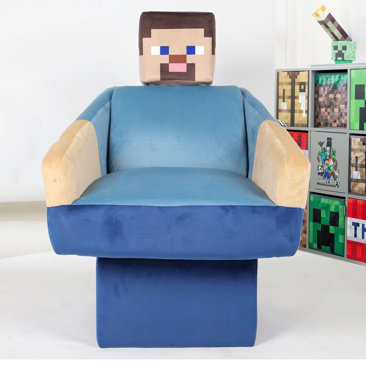 Loungesessel Minecraft Steve ca. 69x96x75 cm Blau - Blau/Multicolor, MODERN, Textil (69/96/75cm) - Minecraft