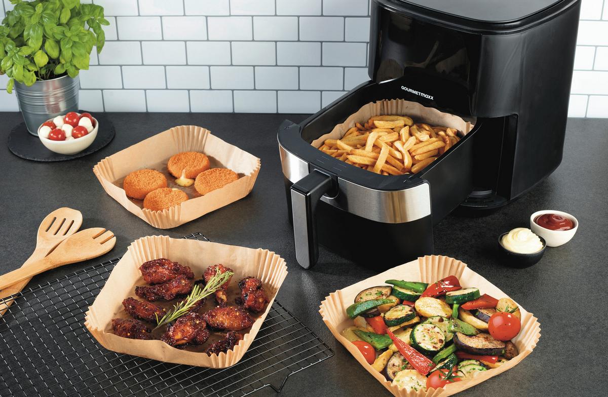 Backpapier Heißluftfritteuse Hellbraun, 100 Stk. - Hellbraun, KONVENTIONELL, Papier (20/20/4,5cm)