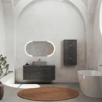 Lavoar Michelangelo - gri, Modern, ceramică (55/14/37cm)