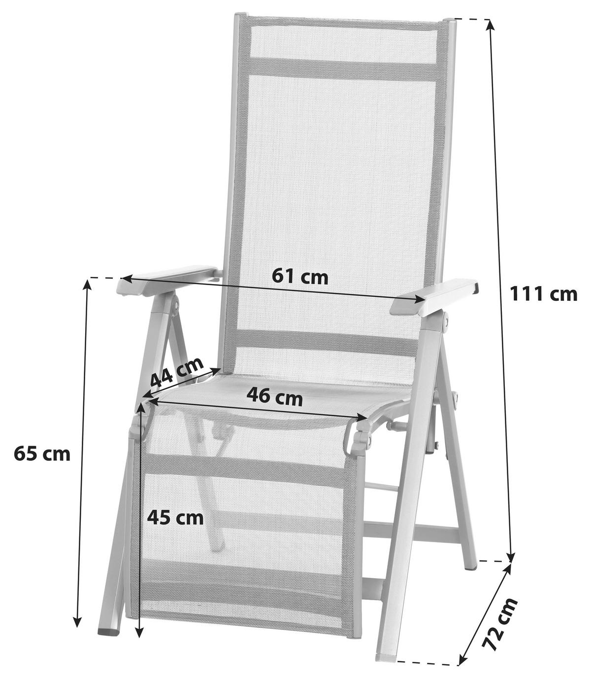 Garten-Relaxsessel TESORO Tesoro B: 61cm - Anthrazit/Schwarz, KONVENTIONELL, Kunststoff/Textil (61/111/72cm) - Siena Garden