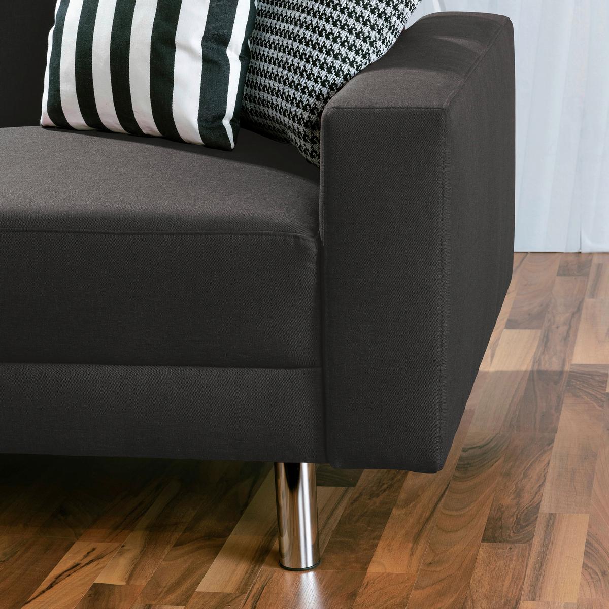 ECKSCHLAFSOFA JUST FASHION - Chromfarben/Anthrazit, KONVENTIONELL, Textil/Metall (152/230cm) - Max Winzer