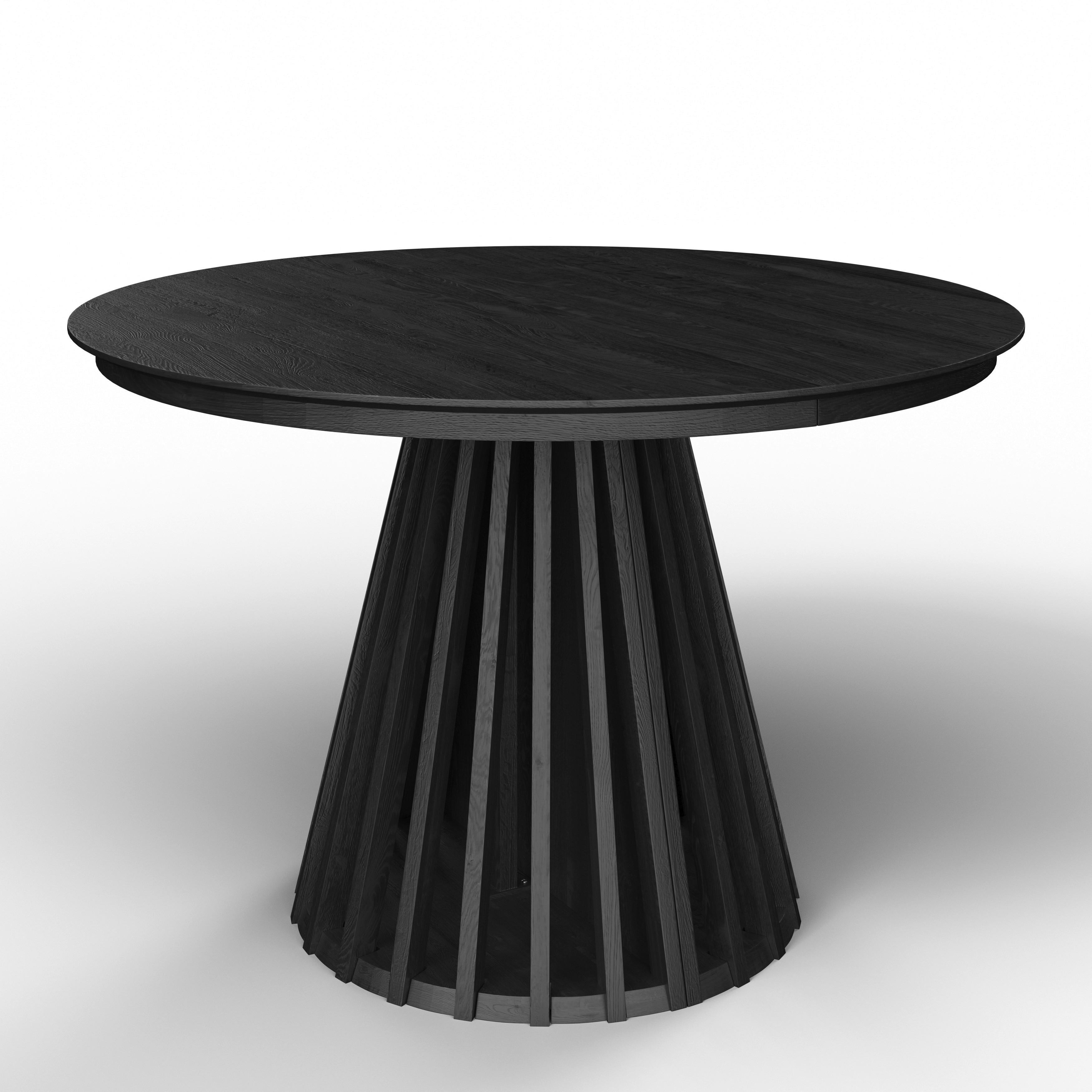 STÓŁ ROZSUWANY ENNIO - czarny, Modern, materiał drewnopochodny/drewno (120-160/76/120cm) - Bessagi Home