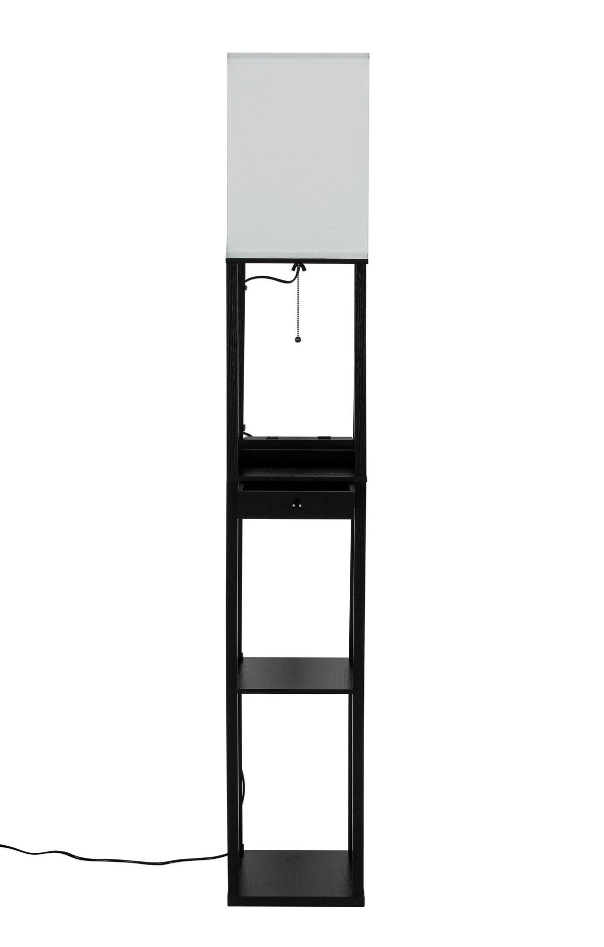 Stehleuchte Sven Schwarz/Weiß max. 40 Watt - Schwarz/Weiß, Basics, Holzwerkstoff/Kunststoff (26/160/26cm)